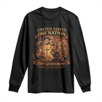 Blessings 250 Years America Long Sleeve Shirt Christian Patriotic One Nation Under God Founding Fathers