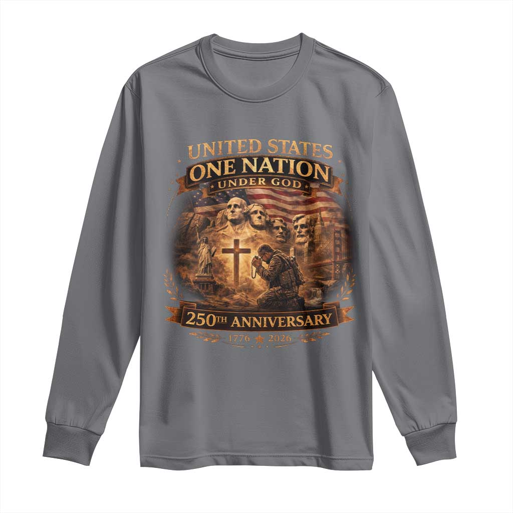 Blessings 250 Years America Long Sleeve Shirt Christian Patriotic One Nation Under God Founding Fathers