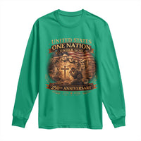 Blessings 250 Years America Long Sleeve Shirt Christian Patriotic One Nation Under God Founding Fathers