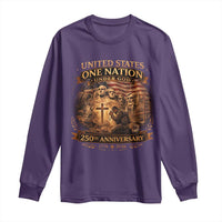 Blessings 250 Years America Long Sleeve Shirt Christian Patriotic One Nation Under God Founding Fathers