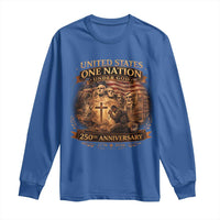 Blessings 250 Years America Long Sleeve Shirt Christian Patriotic One Nation Under God Founding Fathers