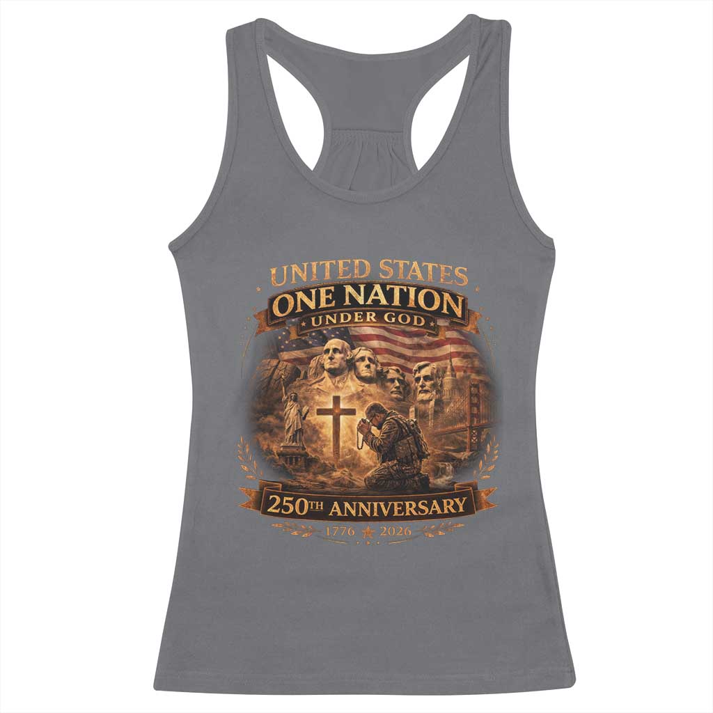 Blessings 250 Years America Racerback Tank Top Christian Patriotic One Nation Under God Founding Fathers