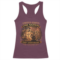 Blessings 250 Years America Racerback Tank Top Christian Patriotic One Nation Under God Founding Fathers