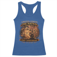 Blessings 250 Years America Racerback Tank Top Christian Patriotic One Nation Under God Founding Fathers