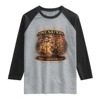 Blessings 250 Years America Raglan Shirt Christian Patriotic One Nation Under God Founding Fathers