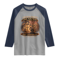 Blessings 250 Years America Raglan Shirt Christian Patriotic One Nation Under God Founding Fathers