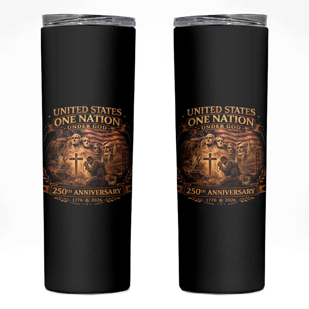 Blessings 250 Years America Skinny Tumbler Christian Patriotic One Nation Under God Founding Fathers