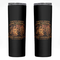 Blessings 250 Years America Skinny Tumbler Christian Patriotic One Nation Under God Founding Fathers