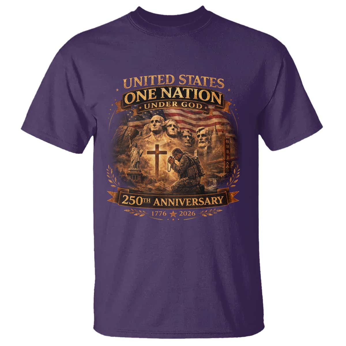 Blessings 250 Years America T Shirt Christian Patriotic One Nation Under God Founding Fathers