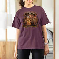 Blessings 250 Years America T Shirt For Women Christian Patriotic One Nation Under God Founding Fathers