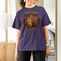 Blessings 250 Years America T Shirt For Women Christian Patriotic One Nation Under God Founding Fathers