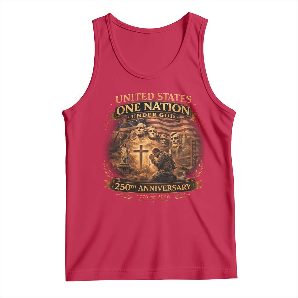 Blessings 250 Years America Tank Top Christian Patriotic One Nation Under God Founding Fathers