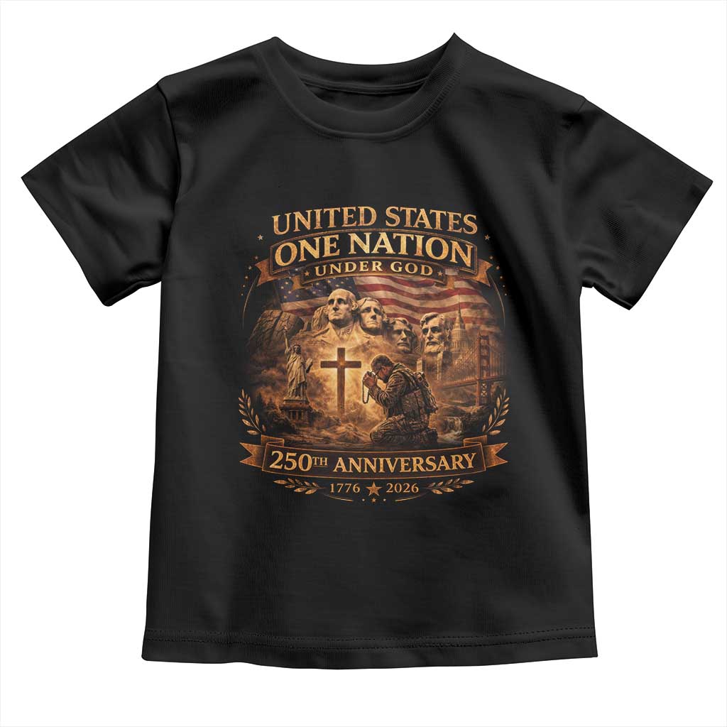Blessings 250 Years America Toddler T Shirt Christian Patriotic One Nation Under God Founding Fathers