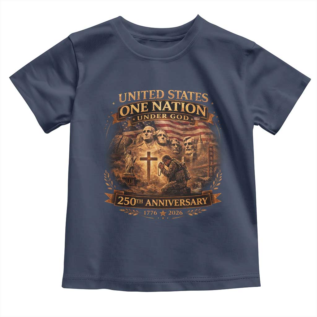 Blessings 250 Years America Toddler T Shirt Christian Patriotic One Nation Under God Founding Fathers