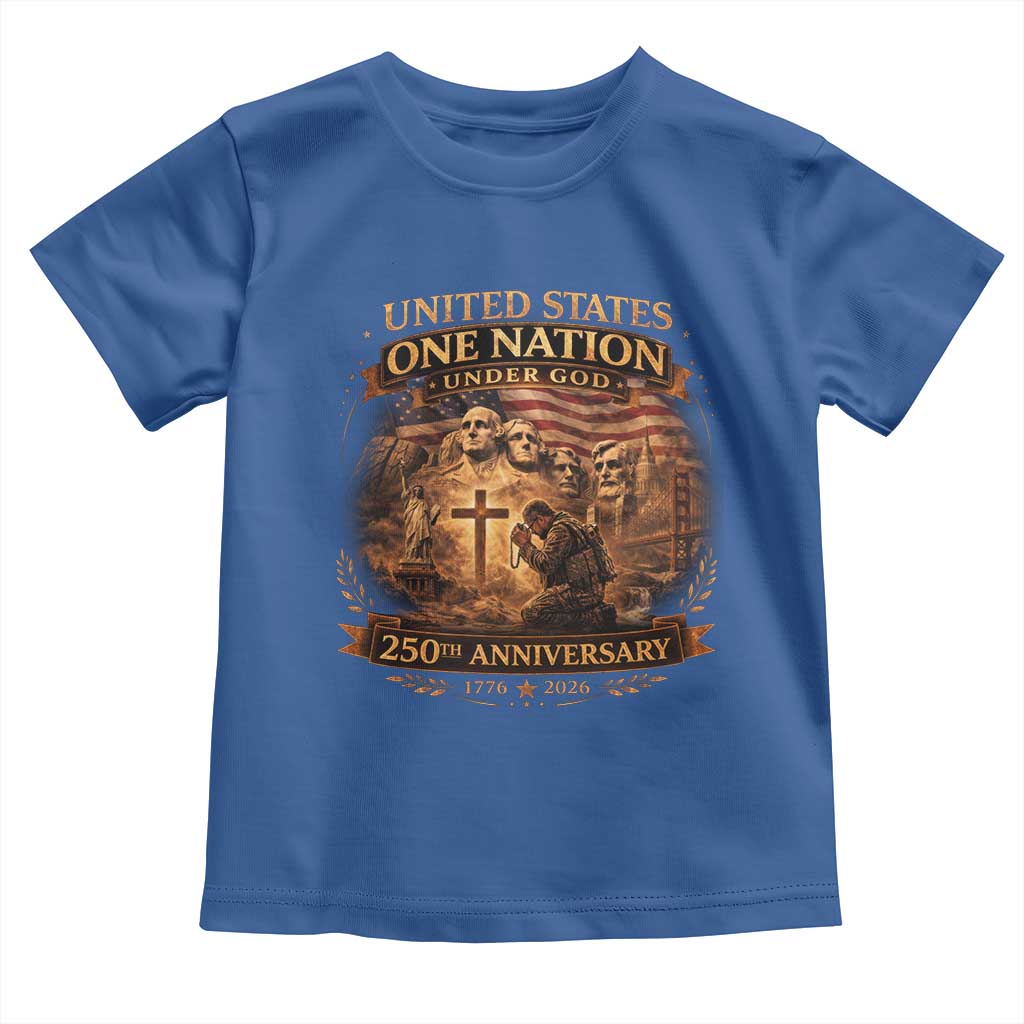 Blessings 250 Years America Toddler T Shirt Christian Patriotic One Nation Under God Founding Fathers