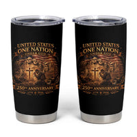 Blessings 250 Years America Tumbler Cup Christian Patriotic One Nation Under God Founding Fathers