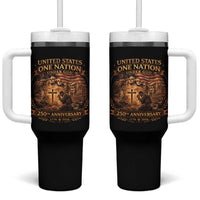 Blessings 250 Years America Tumbler With Handle Christian Patriotic One Nation Under God Founding Fathers