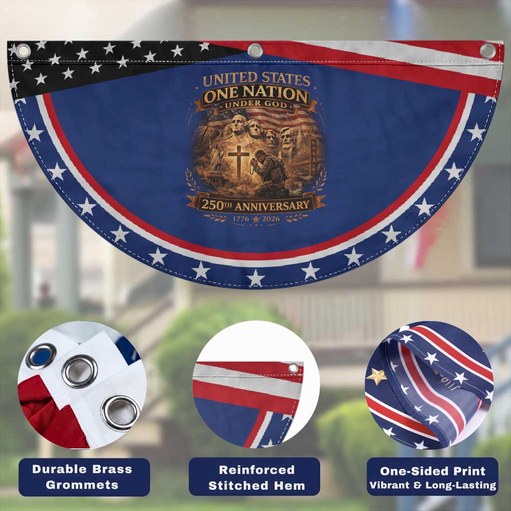 Blessings 250 Years America Patriotic Fan Flag Christian One Nation Under God Founding Fathers