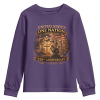 Blessings 250 Years America Youth Sweatshirt Christian Patriotic One Nation Under God Founding Fathers
