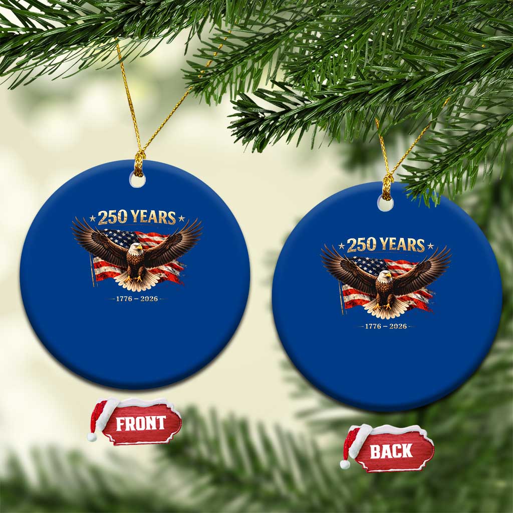 250 Years USA Ceramic Ornament Patriotic Eagle America Flag 250th Anniversary 1776 2026