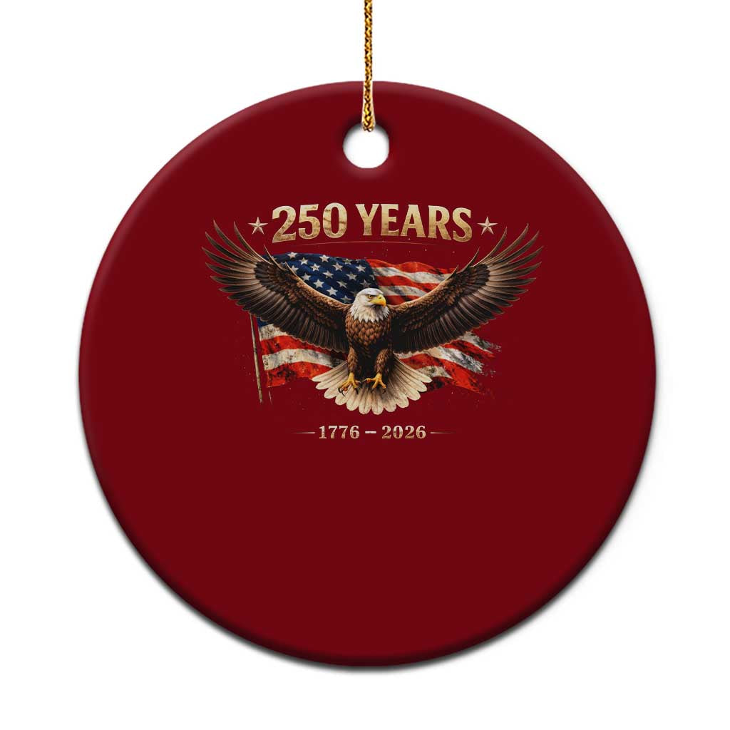 250 Years USA Ceramic Ornament Patriotic Eagle America Flag 250th Anniversary 1776 2026