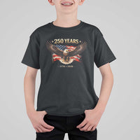 250 Years USA T Shirt For Kid Patriotic Eagle America Flag 250th Anniversary 1776 2026