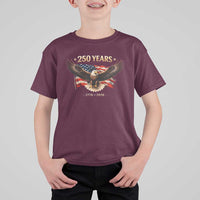 250 Years USA T Shirt For Kid Patriotic Eagle America Flag 250th Anniversary 1776 2026