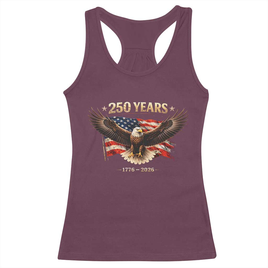 250 Years USA Racerback Tank Top Patriotic Eagle America Flag 250th Anniversary 1776 2026
