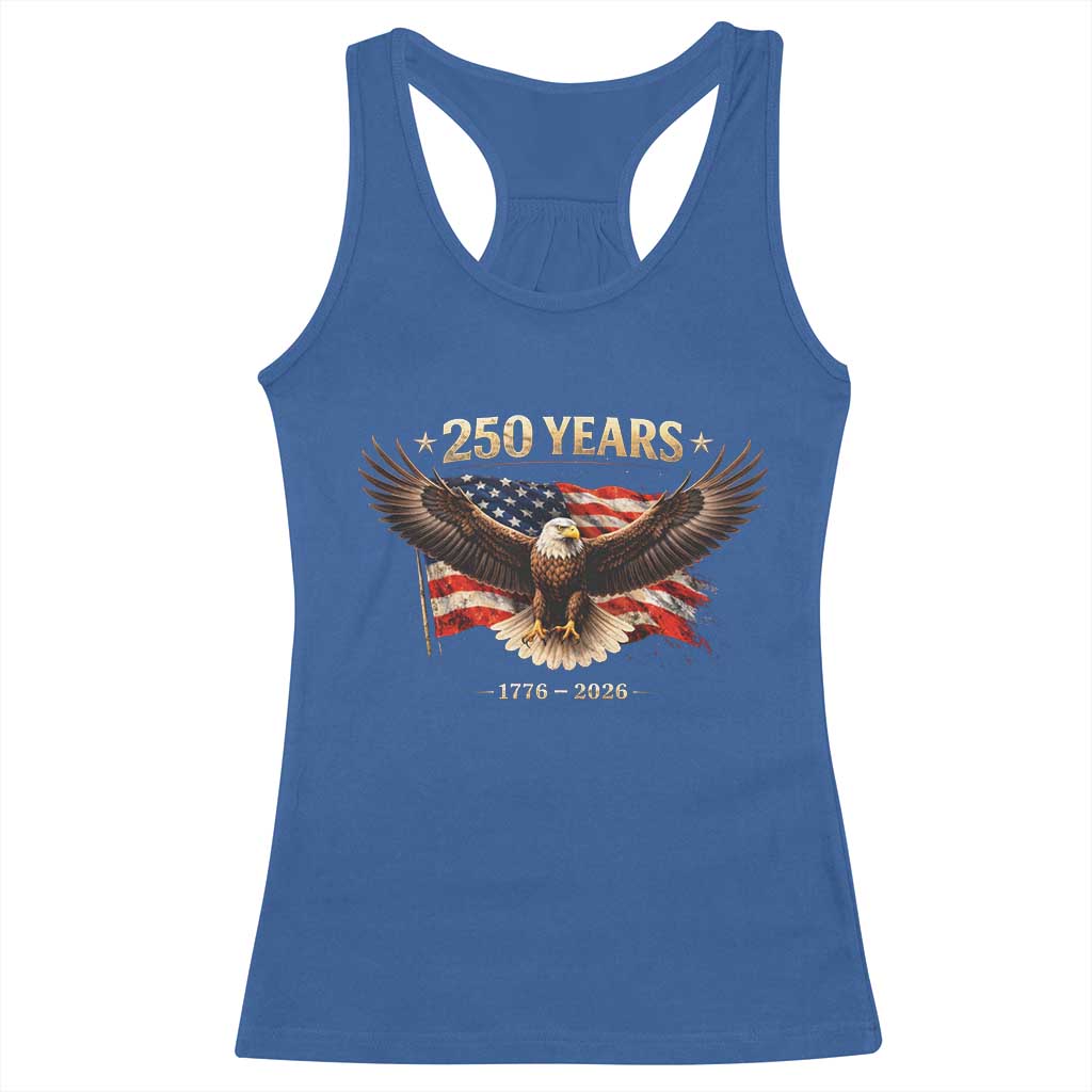 250 Years USA Racerback Tank Top Patriotic Eagle America Flag 250th Anniversary 1776 2026