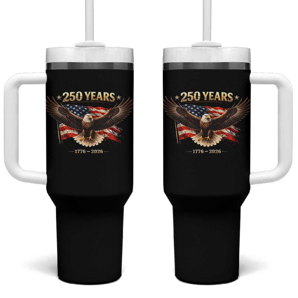250 Years USA Tumbler With Handle Patriotic Eagle America Flag 250th Anniversary 1776 2026