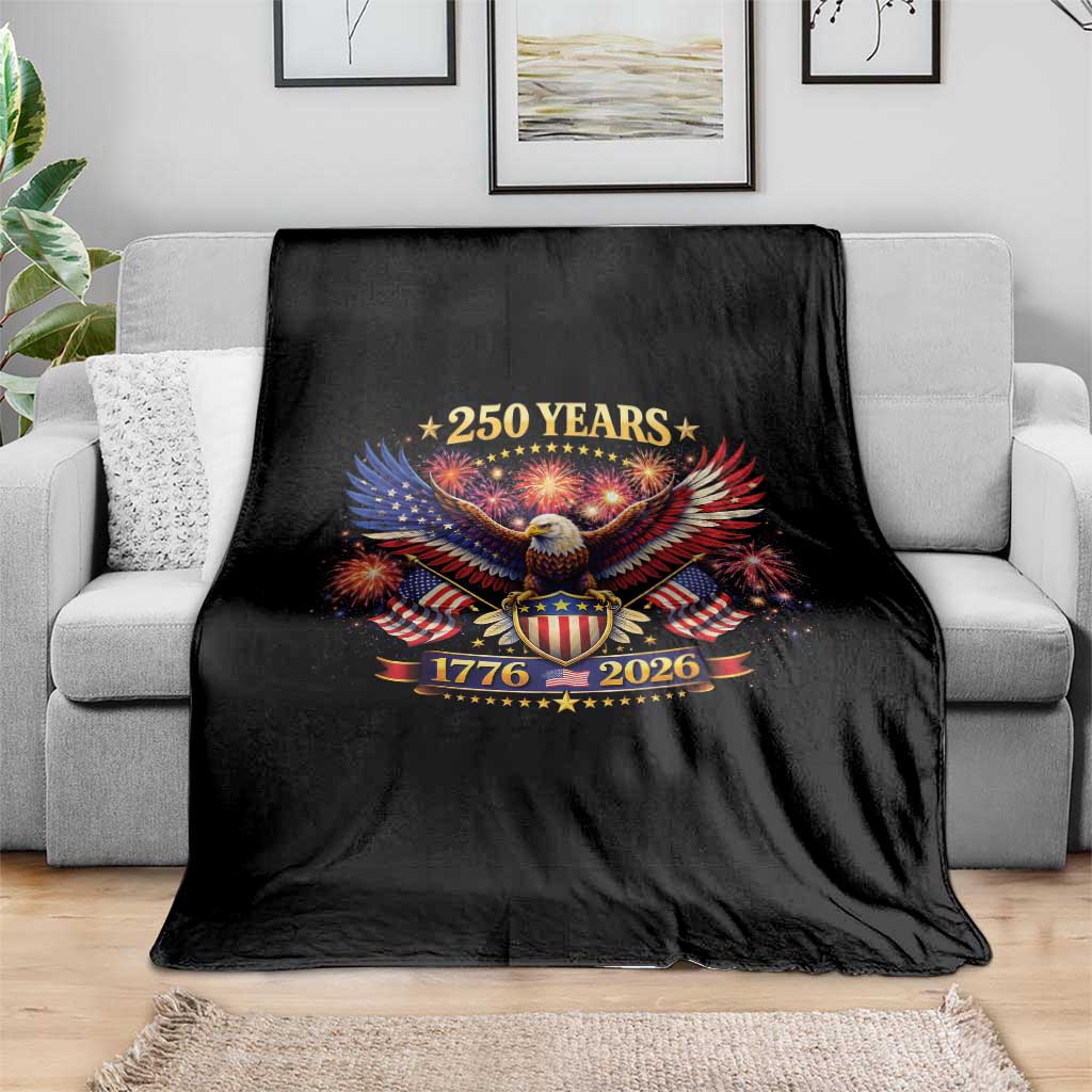 USA 250th Anniversary Eagle Throw Blanket 4th July Independence Day Patriotic USA Flag