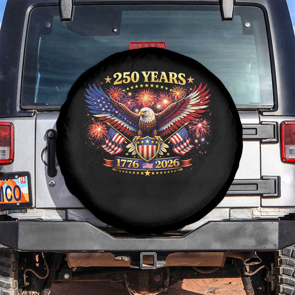 USA 250th Anniversary Eagle Spare Tire Cover 4th July Independence Day Patriotic USA Flag