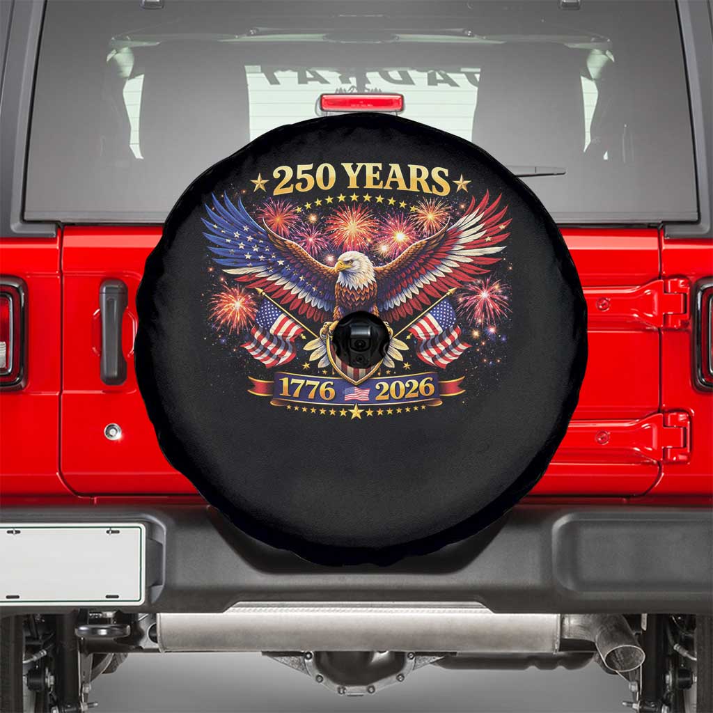 USA 250th Anniversary Eagle Spare Tire Cover 4th July Independence Day Patriotic USA Flag