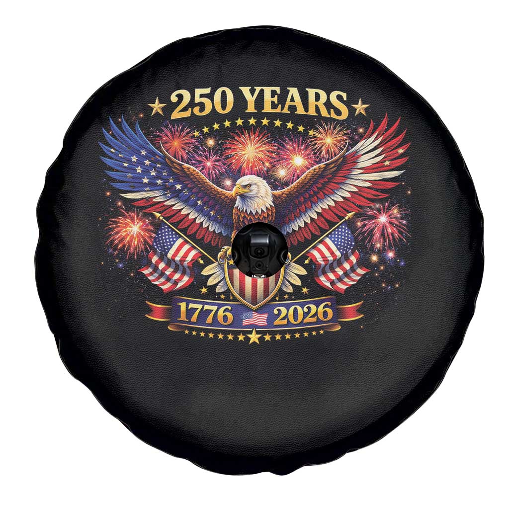 USA 250th Anniversary Eagle Spare Tire Cover 4th July Independence Day Patriotic USA Flag