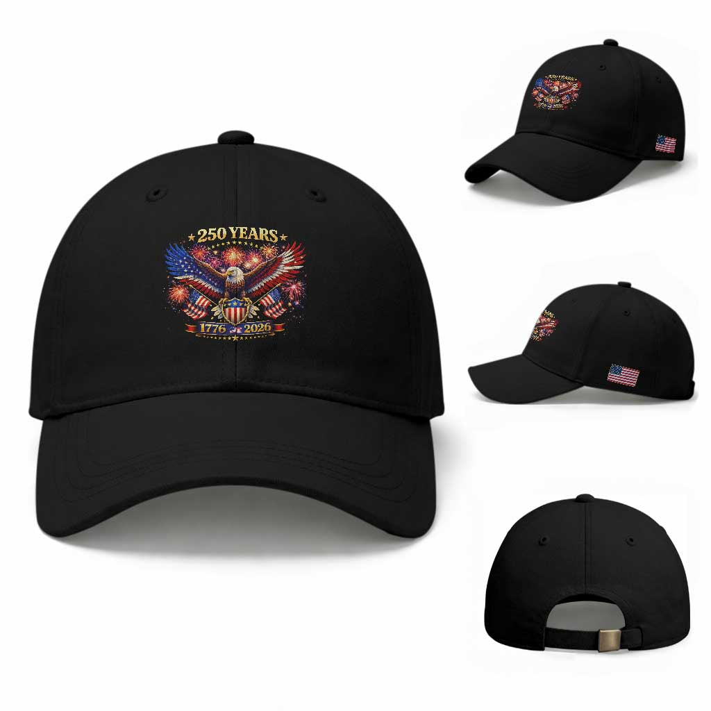USA 250th Anniversary Eagle Baseball Cap 4th July Independence Day Patriotic USA Flag