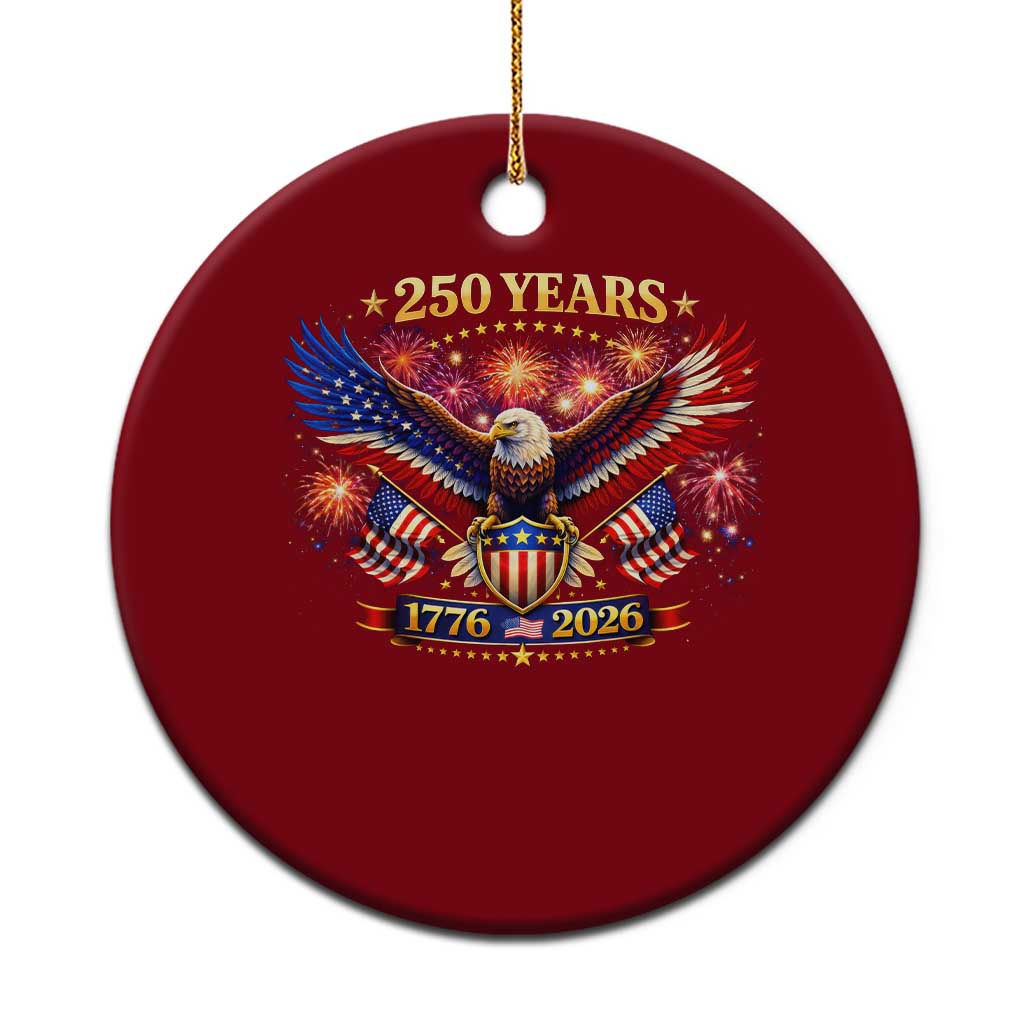 USA 250th Anniversary Eagle Ceramic Ornament 4th July Independence Day Patriotic USA Flag