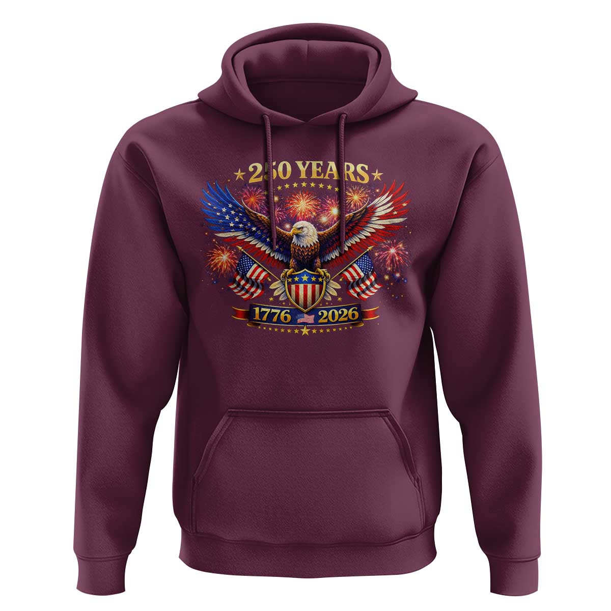 USA 250th Anniversary Eagle Hoodie 4th July Independence Day Patriotic USA Flag
