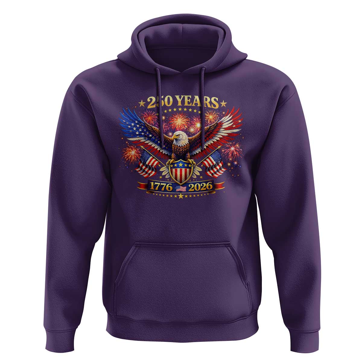 USA 250th Anniversary Eagle Hoodie 4th July Independence Day Patriotic USA Flag