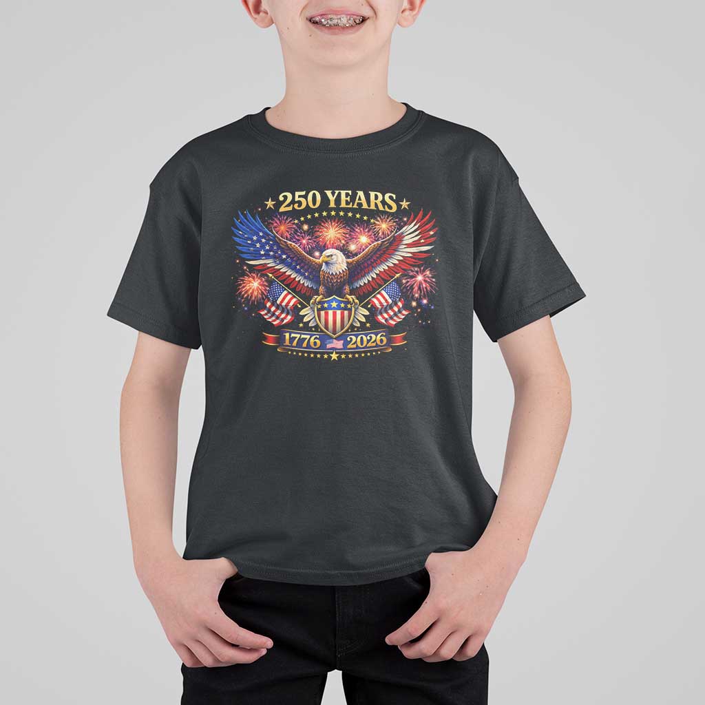 USA 250th Anniversary Eagle T Shirt For Kid 4th July Independence Day Patriotic USA Flag