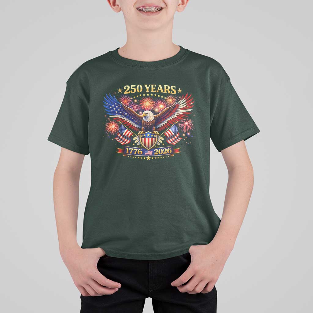 USA 250th Anniversary Eagle T Shirt For Kid 4th July Independence Day Patriotic USA Flag