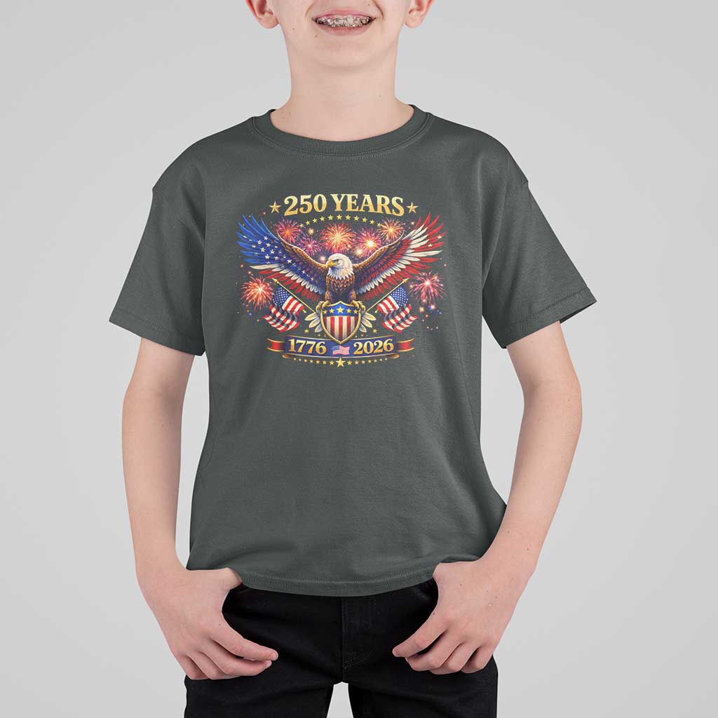 USA 250th Anniversary Eagle T Shirt For Kid 4th July Independence Day Patriotic USA Flag