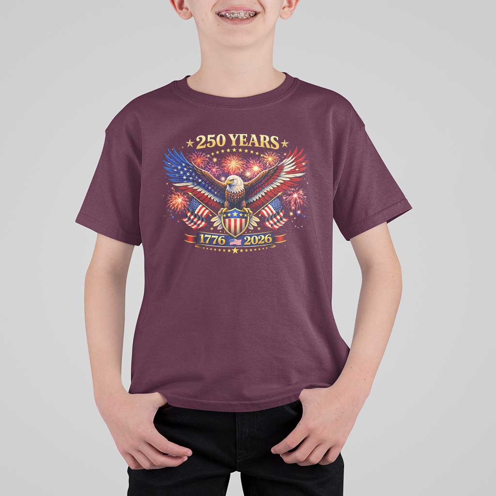 USA 250th Anniversary Eagle T Shirt For Kid 4th July Independence Day Patriotic USA Flag