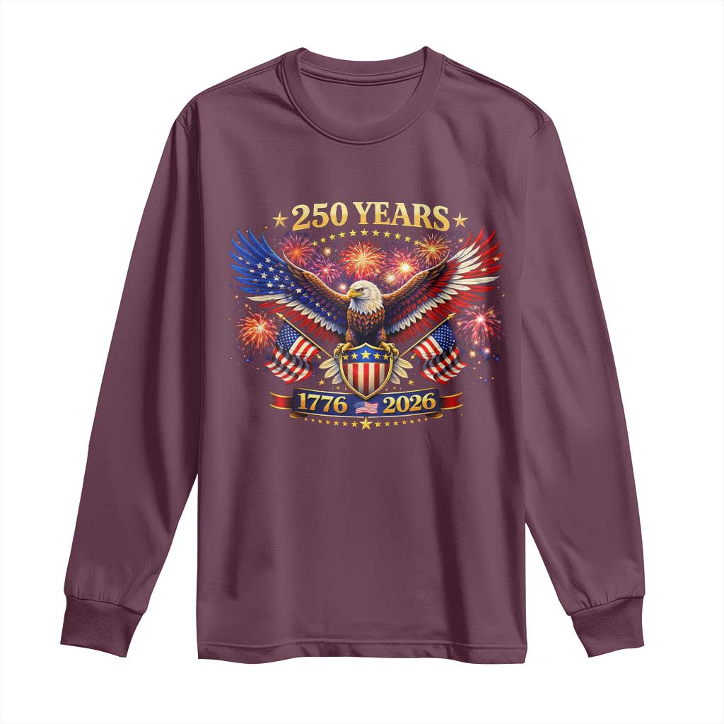 USA 250th Anniversary Eagle Long Sleeve Shirt 4th July Independence Day Patriotic USA Flag
