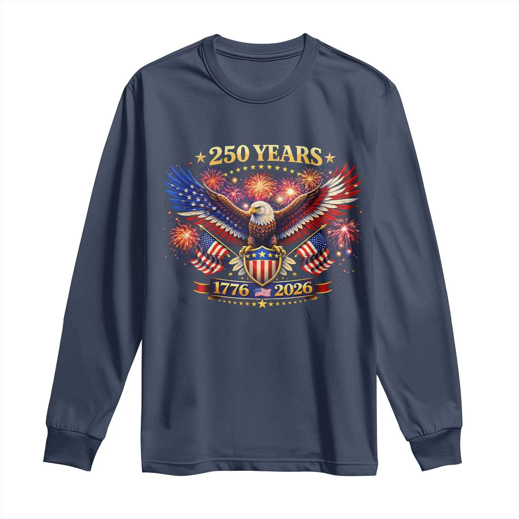 USA 250th Anniversary Eagle Long Sleeve Shirt 4th July Independence Day Patriotic USA Flag