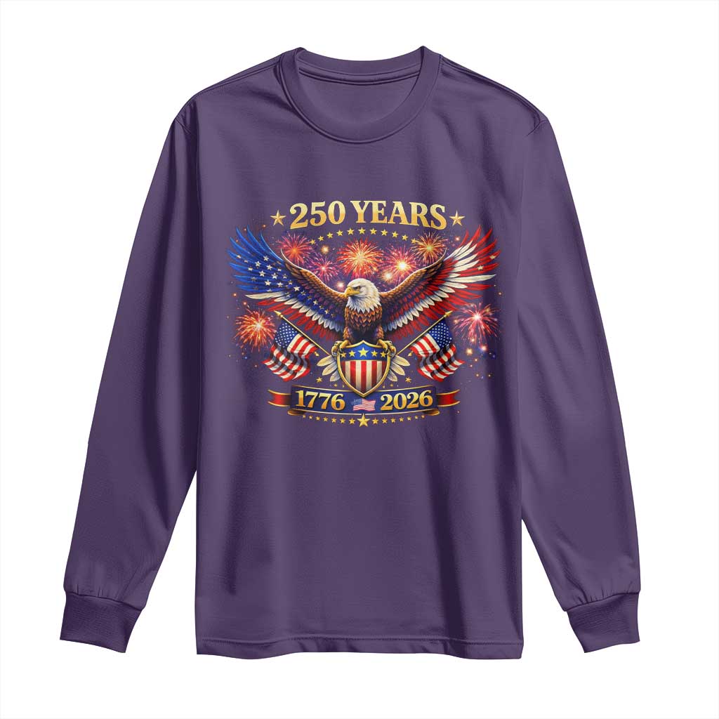 USA 250th Anniversary Eagle Long Sleeve Shirt 4th July Independence Day Patriotic USA Flag