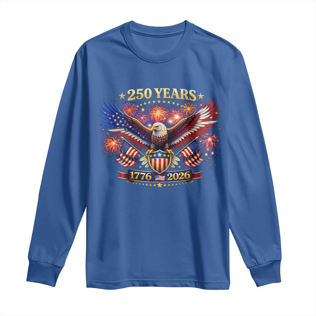 USA 250th Anniversary Eagle Long Sleeve Shirt 4th July Independence Day Patriotic USA Flag