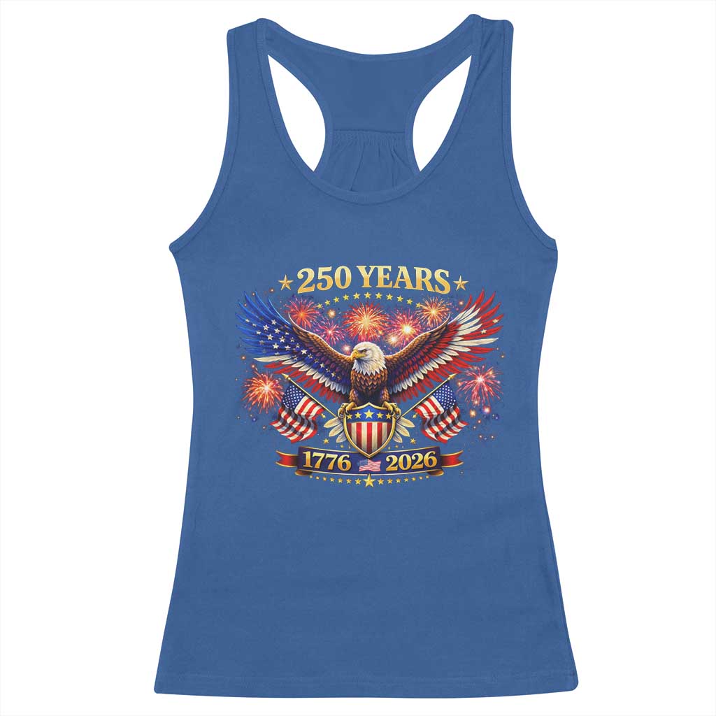 USA 250th Anniversary Eagle Racerback Tank Top 4th July Independence Day Patriotic USA Flag