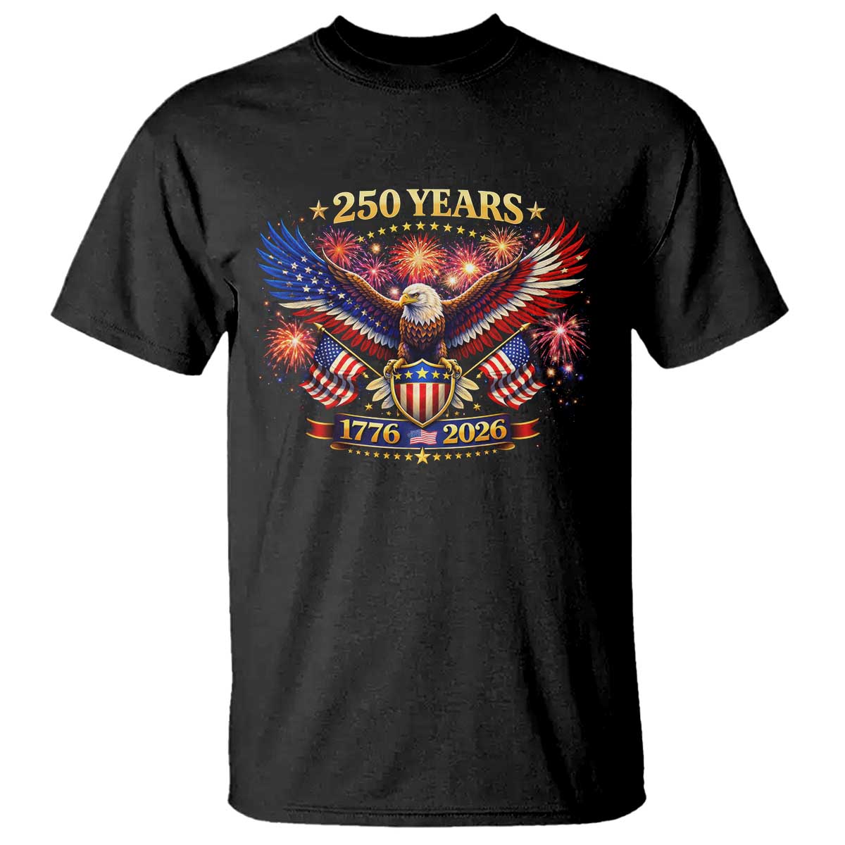 USA 250th Anniversary Eagle T Shirt 4th July Independence Day Patriotic USA Flag