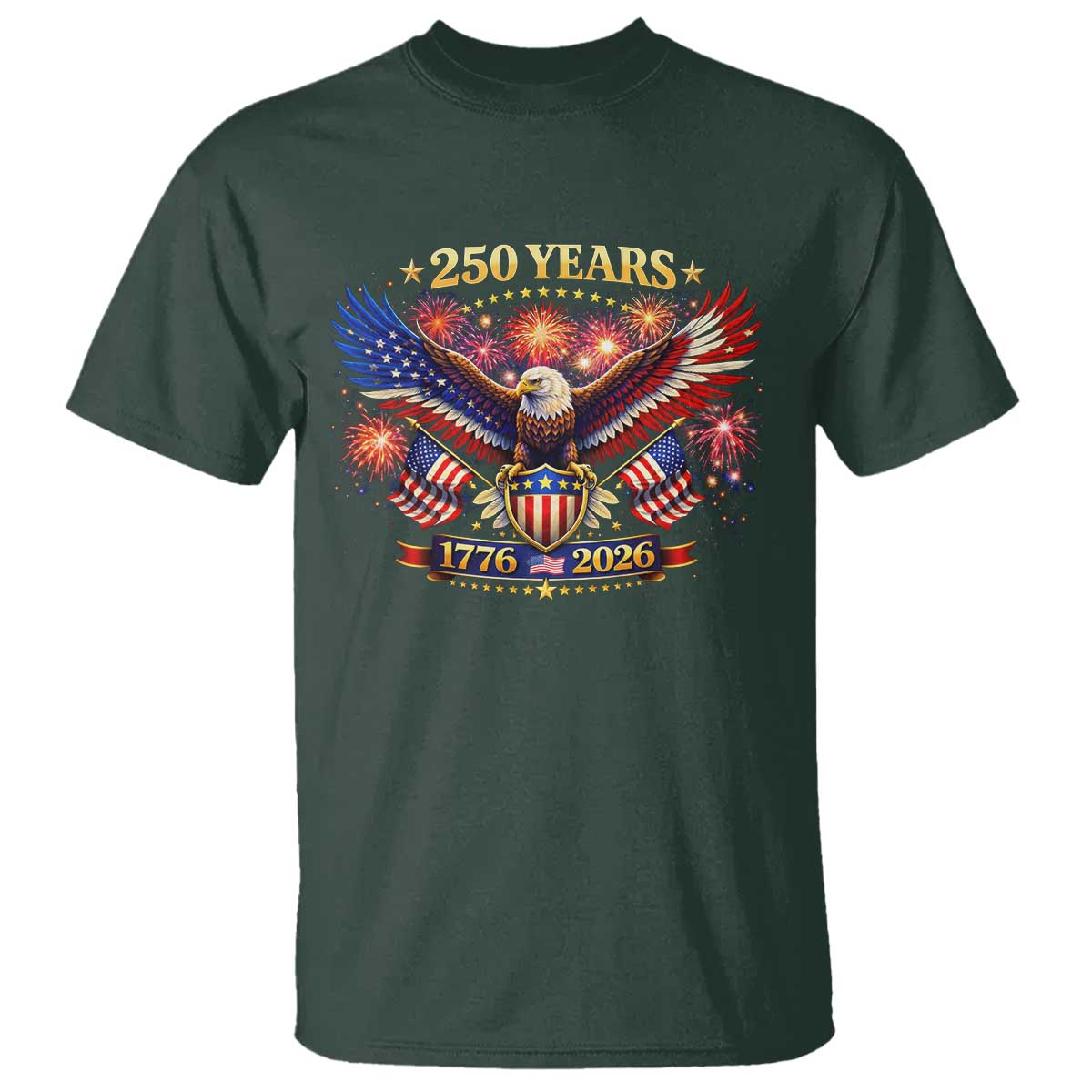 USA 250th Anniversary Eagle T Shirt 4th July Independence Day Patriotic USA Flag