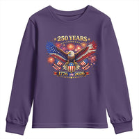 USA 250th Anniversary Eagle Youth Sweatshirt 4th July Independence Day Patriotic USA Flag